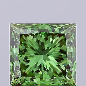 Mejor oferta en diamante cultivado en laboratorio, verde intenso de fantasía, 3.00 quilates, corte princesa cuadrado, diamante suelto, claridad VS2, certificado IGI - Product Image 1
