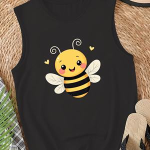 Chaleco informal para mujer con diseño de abeja de dibujos animados - Product Image 2