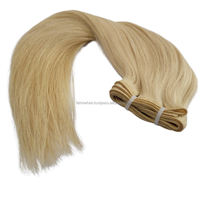 ผมต่อแบบ100% ผมคนอินโดนีเซียมาใหม่ผมลอนตรงผมสีบลอนด์มัดผมย้อมผมตรงนุ่มสลวย - Product Image 1