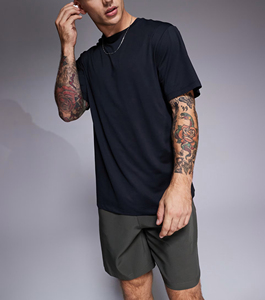 Ensemble T-shirt et short décontracté pour homme, vert olive imprimé, élégant pour l'été, avec passepoil contrastant, idéal pour le quotidien ou la détente - Product Image 5
