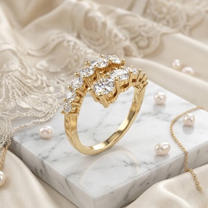 1.00CTW Round Cut Prong Set Cluster <b>Statement</b> <b>Ring</b> - Product Image 3