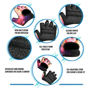 Guantes de levantamiento de pesas con soporte acolchado para la palma y medio dedo para hombres y mujeres, agarre duradero para entrenamiento, ejercicio, fitness y gimnasio - Product Image 3