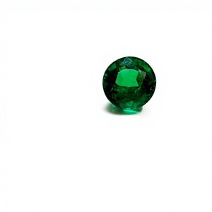 Émeraude zambienne naturelle de 1,5 carat, taille brillant ronde, couleur vert vif, par Sadiya International - Product Image 1