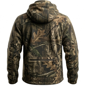 Custom OEM <b>Men's</b> <b>Summer</b> Waterproof Camouflage Softshell Hunting <b>Jacket</b> Windproof Silent Fleece Lined Outdoor Tactical Apparel - Product Image 3