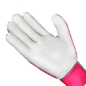 Football Goalkeeper Gloves <b>Full</b> Finger Pink PU Leather Non <b>Slip</b> Breathable Hook And Loop Closure Unisex - Product Image 2