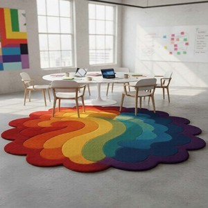 Alfombra Moderna de Diseño Degradado Arcoíris, Tejida a Mano, Suave y Afelpada, para Sala de Estar, Dormitorio, Habitación Infantil, Decorativa y Artística - Product Image 6