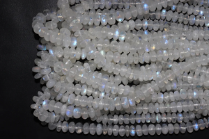 AAA Natural <b>Rainbow</b> Moonstone 6-7 mm Smooth Rondelle Beads 16 Inches Plain Strands for Jewelry Making At Wholesale Price - Product Image 4