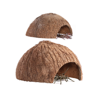 Vente en gros de cachettes naturelles en noix de coco pour reptiles, grottes en coco pour petits reptiles, prix bas du Vietnam