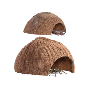 Vente en gros de cachettes naturelles en noix de coco pour reptiles, grottes en coco pour petits reptiles, prix bas du Vietnam - Product Image 2