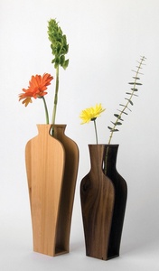Vase de table en bois composite MDF blanc, style géométrique moderne du milieu du siècle, en forme de spirale |   Décoratif artisanal écologique 22x22x35 cm Aqudus - Product Image 3