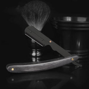 Wood Handle Straight <b>Razor</b> Stainless Steel <b>Blade</b> <b>Single</b> <b>Blade</b> For Face Shaving Smooth & Comfortable Professional - Product Image 2