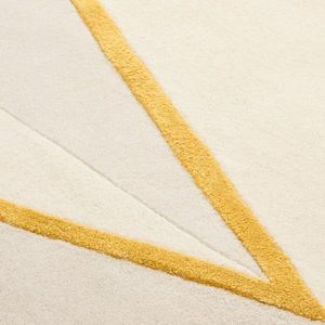 Tapis blanc avec motif zig-zag jaune et bord ondulé, fait main, couleur unie, adapté aux animaux domestiques, antidérapant, à poils longs, pour pique-nique, décoration intérieure, voiture - Product Image 2