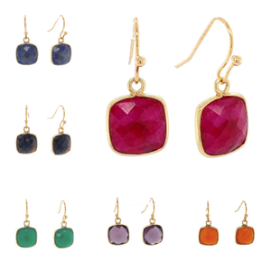 <b>Tourmaline</b> Drop <b>Earrings</b> Handmade Boho Jewelry Wholesale Women's Mangalmay Corporation Bezel Setting - Product Image 5