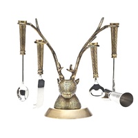 Ensemble de bar complet de style royal occidental, en laiton doré brillant, avec poignée en métal faite à la main, finition dorée gravée