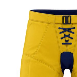 Shorts de hockey sur glace jaunes et bleu marine, équipement de protection léger, uniforme d'équipe athlétique, shorts confortables pour les entraînements et les matchs sportifs - Product Image 6