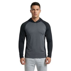 Custom Gym <b>Pullover</b> for <b>Men</b> in Polyester Spandex Lightweight Athletic Hoodie with High Neck Training Design - Product Image 6