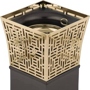 Luxury Black and Gold <b>Bakhoor</b> Burner Contemporary Geometric Metal Incense Censer with Tapered Pedestal for <b>Oud</b> and Frankincense - Product Image 5