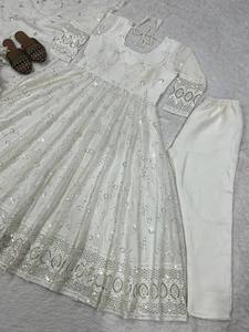 HENIXA CREATION Conjunto de Vestido Anarkali con Pantalón y Dupatta, de Georgette con Bordado de Lentejuelas, Ajustado, de Buena Calidad, para Festivales, Nueva Llegada - Product Image 5