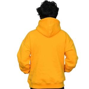 Heavyweight 100% Cotton Men's Hoodie With Puff Print Yellow Causal Streetwear Pullover Premium Soft Oversized Fleece Hoodie - Product Image 3