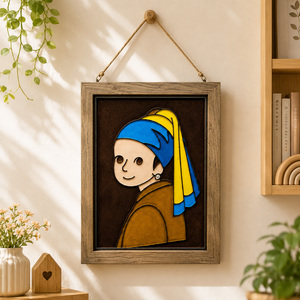 3D Velvet Art Kit DIY Painting Kit the Girl with a Pearl Earring with Acrylic <strong>Paints</strong> Brush <strong>Frame</strong> EN71 ASTM D-4236 - Product Image 3