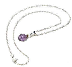 Natural Raw Amethyst <b>Pendant</b> 925 Sterling Silver Handmade Rough Gemstone Third Party Certified Bezel Set <b>Pendant</b> Necklace - Product Image 3