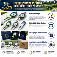 Fourche à divot de golf personnalisée avec logo et clip, en alliage de zinc poli, outil de réparation de green, accessoire de golf avec illustration personnalisée, commande en gros