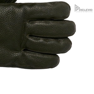 Gants d'hiver en cuir véritable pour hommes, gants de travail thermiques chauds en cuir de vachette texturé de haute qualité avec poignets en tricot élastique - Product Image 3