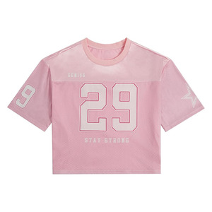 Camisetas de Jersey para Hombre, Estampadas, Holgadas, Estilo Y2K, Cuello Redondo, Manga Corta, Crop Top - Product Image 1