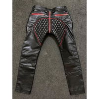 Celana Kulit Pria Model Quilted Custom, Celana Kulit Biker Slim Fit, Celana Motor Kulit Asli, Celana Fashion Kulit
