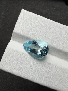 Piedra Preciosa de Aguamarina Azul Natural, Gema Suelta, Color Santa María Genuino, para Joyería, Anillo, Colgante, Regalo para Coleccionistas, 4.00 ct, Forma de Pera - Product Image 4