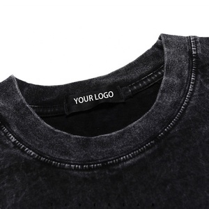 Camiseta sin mangas lavada con ácido serigrafiada personalizada camiseta sin mangas desgastada camisetas sin mangas para hombre - Product Image 6