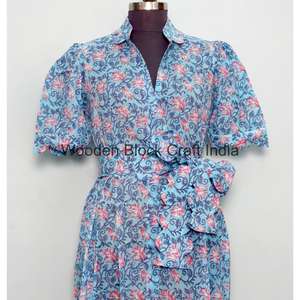 Vestido Casual de Algodón 100% para Mujer, Estilo Maxi, Cómodo, para la Playa o Fiestas, Diseño Recto y Elegante - Product Image 4