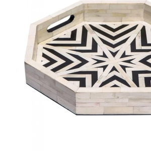 Elegant Serving, Display, and Decorative Applications High End Artisan Bone Inlay Tray for Premium Interior Decoration and <b>Home</b> - Product Image 3