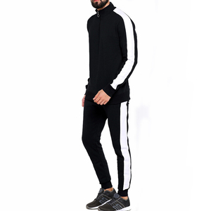 Men's White Striped Tracksuit Full <b>Zip</b> <b>Hooded</b> Sport Wear Jogging Suit Autumn Casual Athletic Outfit Regular Fit Polyester Cotton - Product Image 1
