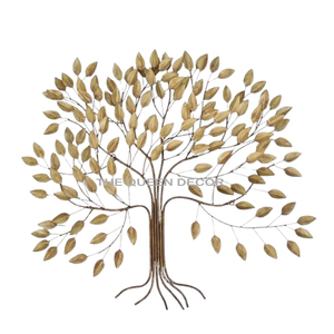 งานศิลปะตกแต่งผนังทำมือ ดีไซน์ต้นไม้สไตล์หรูหราทันสมัย วัสดุอะลูมิเนียมสีทอง เหมาะสำหรับตกแต่งห้องรับแขกในบ้านหรู - Product Image 6
