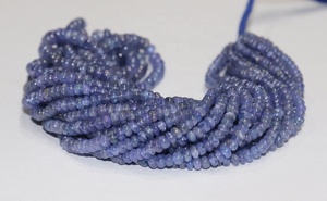 EXCELENTES cuentas Rondelle de tanzanita genuina de 16 pulgadas hebra 3-5mm cuentas redondas lisas para la fabricación de joyas de piedras preciosas naturales - Product Image 5