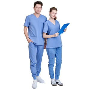 ชุดยูนิฟอร์มแพทย์ราคาโรงงาน แบรนด์ส่วนตัว ชุดพยาบาลทันสมัยพร้อมลายพิมพ์ เสื้อกาวน์แพทย์ ผู้ผลิต FMF - Product Image 1