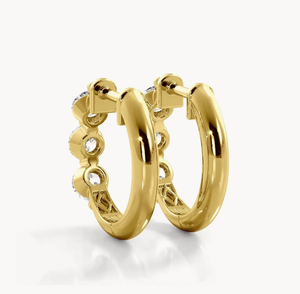 <b>Hoops</b> Earrings Diamond Earrings Gold and <b>Silver</b> Earrings Natural and Lab Grown Diamonds Earrings <b>Hoops</b> Fine Jewelry for Women - Product Image 3