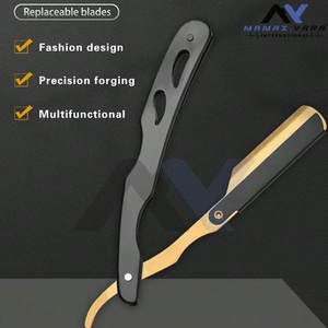 Rasoir droit en acier inoxydable à lame simple pour rasage manuel – Rasoir droit pour homme pour la barbe et la moustache - Product Image 2