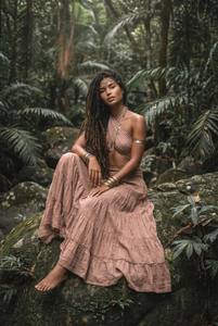 กระโปรงแม็กซี่ผ้าฝ้ายออร์แกนิกสำหรับผู้หญิง กระโปรงยาวทรงโบโฮพลิ้วไหว น้ำหนักเบา ระบายอากาศได้ดี เหมาะสำหรับวันหยุดฤดูร้อน - Product Image 2