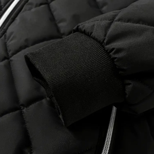 IMPROVEMENTS SPORTS Men's Black Quilted Winter <b>Jacket</b> Stand Collar Zipper Closure <b>Fleece</b> <b>Lined</b> Casual Style Windproof Polyester - Product Image 5