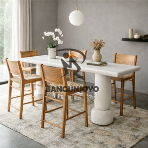 Modern Solid Teak Wood <b>Bar</b> <b>Table</b> and Chair Set with Eco-Friendly Design for Home <b>Bar</b> - Product Image 1