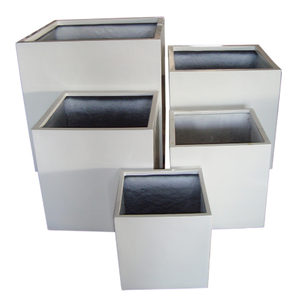 Ensemble de pots de fleurs ronds en fibre de verre, design moderne sculpté à la main, prix de gros pour usage hôtelier, fabricant vietnamien - Product Image 5