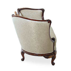 โซฟาห้องนั่งเล่นสามที่นั่งสไตล์ฝรั่งเศสสุดหรู โครงไม้สักแท้ หุ้มผ้า ตกแต่งด้วยงานแกะสลักด้วยมือ เหมาะสำหรับใช้ในโรงแรม - Product Image 5