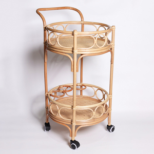 Modern decor rattan food trolley beverage trolleys factory supply multifunctional <b>drink</b> cart - Product Image 1