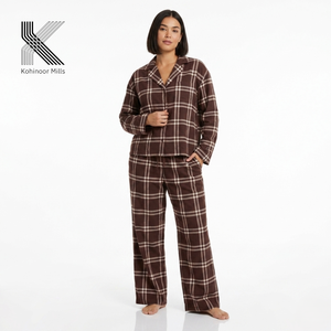 Women Linen Cotton Striped Pajama <b>Set</b> Button Up Shirt and Pants Two Piece Homewear - Product Image 3