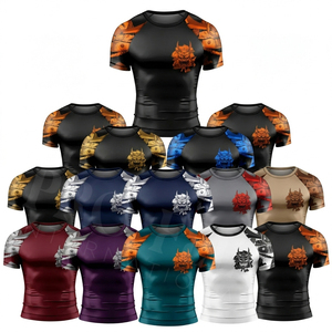 เสื้อรัดรูปออกกำลังกาย แขนสั้น ระบายอากาศ แห้งเร็ว สำหรับว่ายน้ำ ปั่นจักรยาน ชุดออกกำลังกายฤดูร้อนสำหรับผู้ชาย - Product Image 1