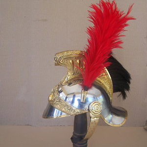 Casco Ceremonial Romano de Emperador Medieval, Casco Funcional, Soporte para Casco, Casco con Plumas, Casco con Plumas de Ciruela, Único, Antiguo - Product Image 1