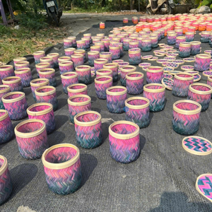 กล่องของขวัญไม้ไผ่ธรรมชาติทอมืออย่างยั่งยืน พร้อมอุปกรณ์เสริม ตะกร้าใส่ขนมสีเขียวสำหรับเด็ก งานรอมฎอน อีด ขายส่ง - Product Image 6