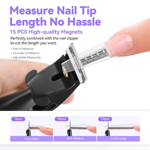 Coupe-ongles à prix d'usine, couleur noire, en acier inoxydable, 10* aimants de petite taille, coupe-ongles pour faux ongles en acrylique - Product Image 6